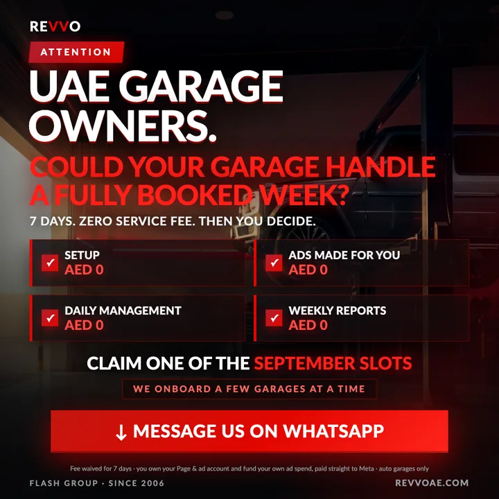 Revvo ad, square format: could your garage handle a fully booked week?